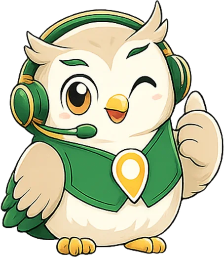 ウインクして親指を立てるしるべぇくん